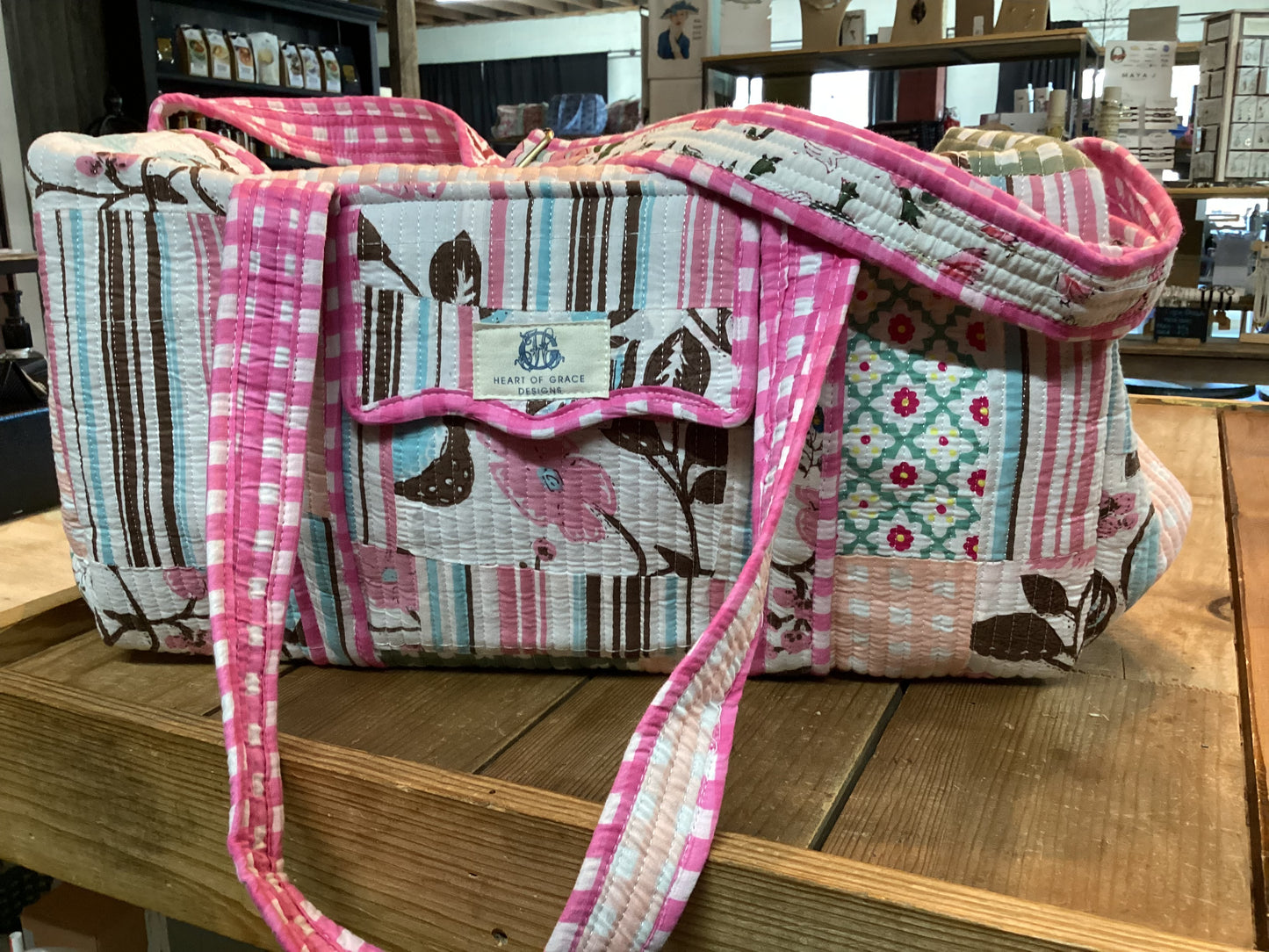 Quilted Weekender Duffle Bag by Heart of Grace