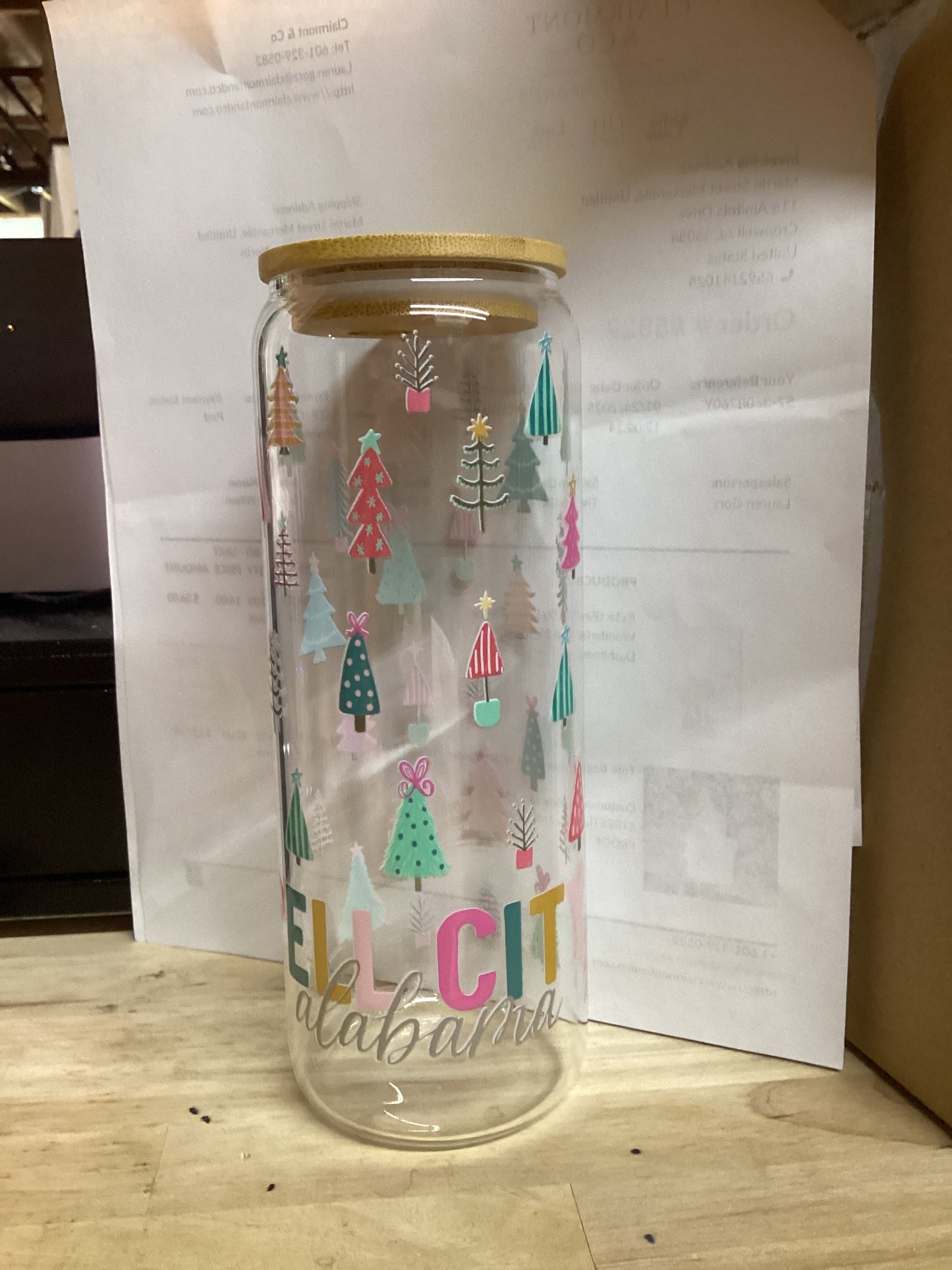 GLASS TUMBLER PELL CITY CHRISTMAS