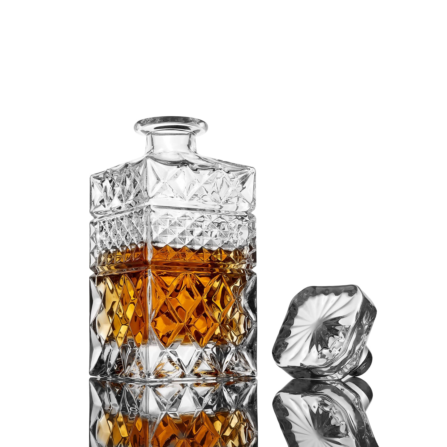 ROCKS Whiskey Chilling Stones - Whiskey Decanter With Glasses & Chilling Stones Gift Set