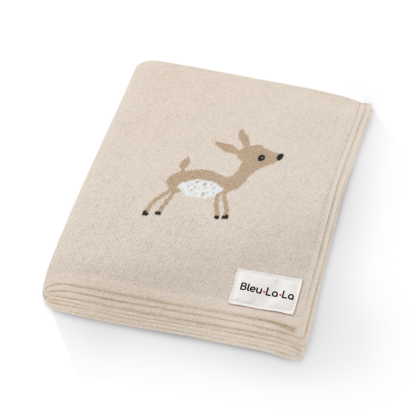 Bleu La La - 100% Luxury Cotton Receiving Swaddle Baby Blanket - Deer