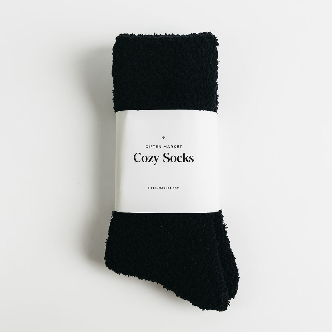 Giften Market - Cozy Cloud Socks - Black - Warm & Soft - Winter Gift