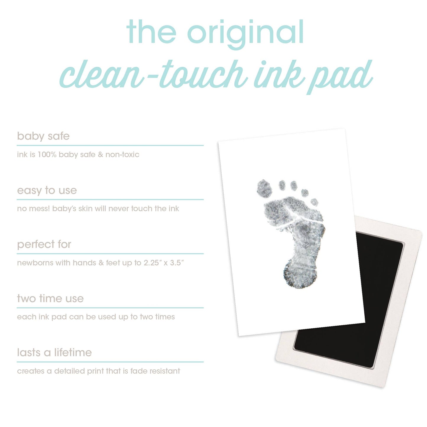 Pearhead - Baby Handprint or Footprint Clean-Touch Ink Pad Kit