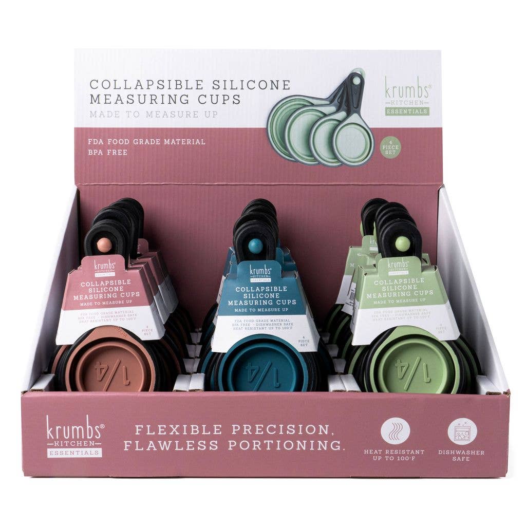 DM Merchandising - Krumbs Kitchen Silicone Collapsible Measuring Cups 4pcs Set