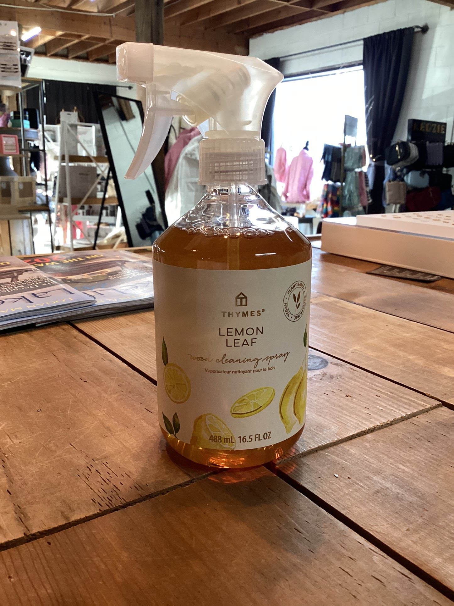 Thymes Wood Cleaning Spray; Lemon Leaf