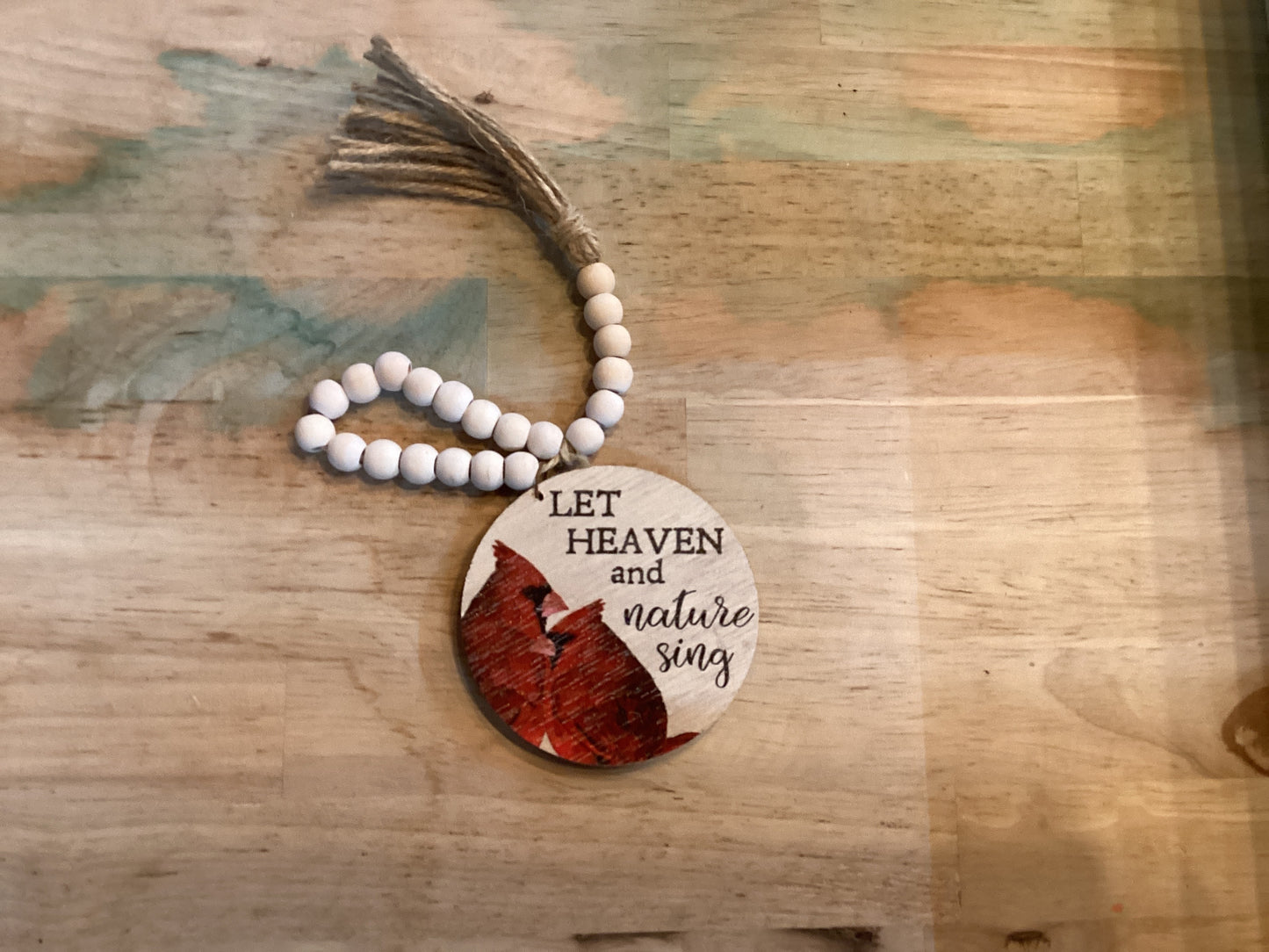 Heaven and Nature Cardinal Beaded Tag Ring