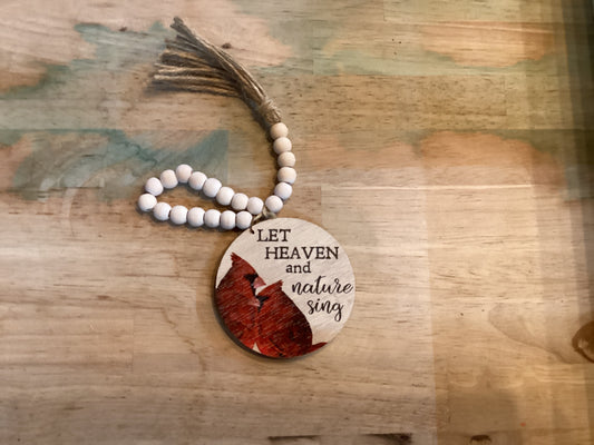Heaven and Nature Cardinal Beaded Tag Ring