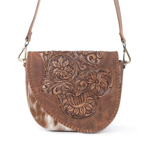 Bronco Ridge Handtooled Bag in Canyon Tan by MYRA