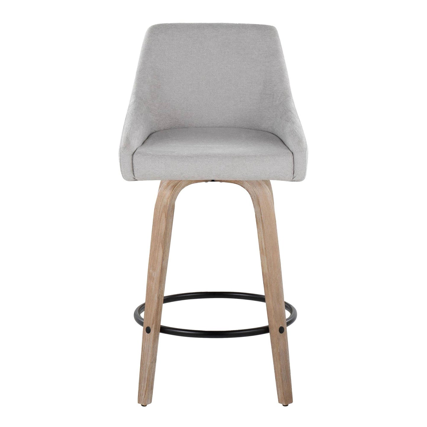 LumiSource and Grandview Gallery - Hannah 26" Fixed-Height Counter Stool WW - Set of 2