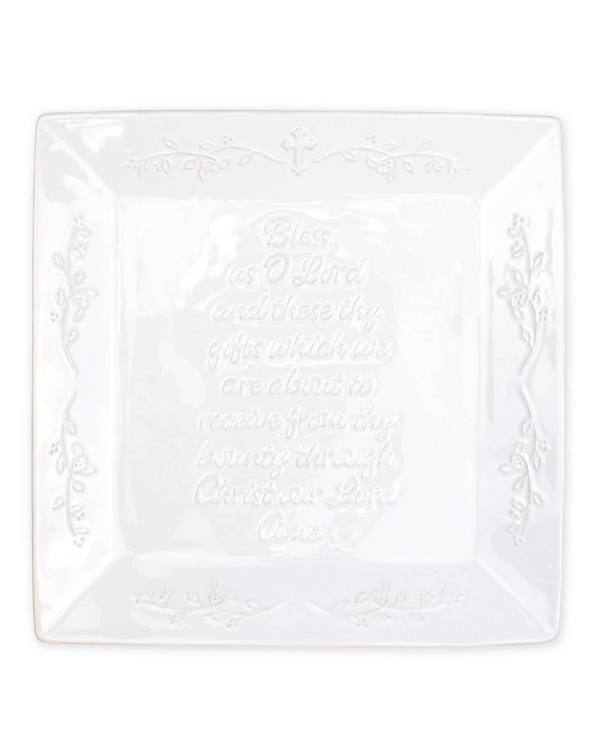 The Royal Standard - Grace Prayer Platter   White   11.5x11.5