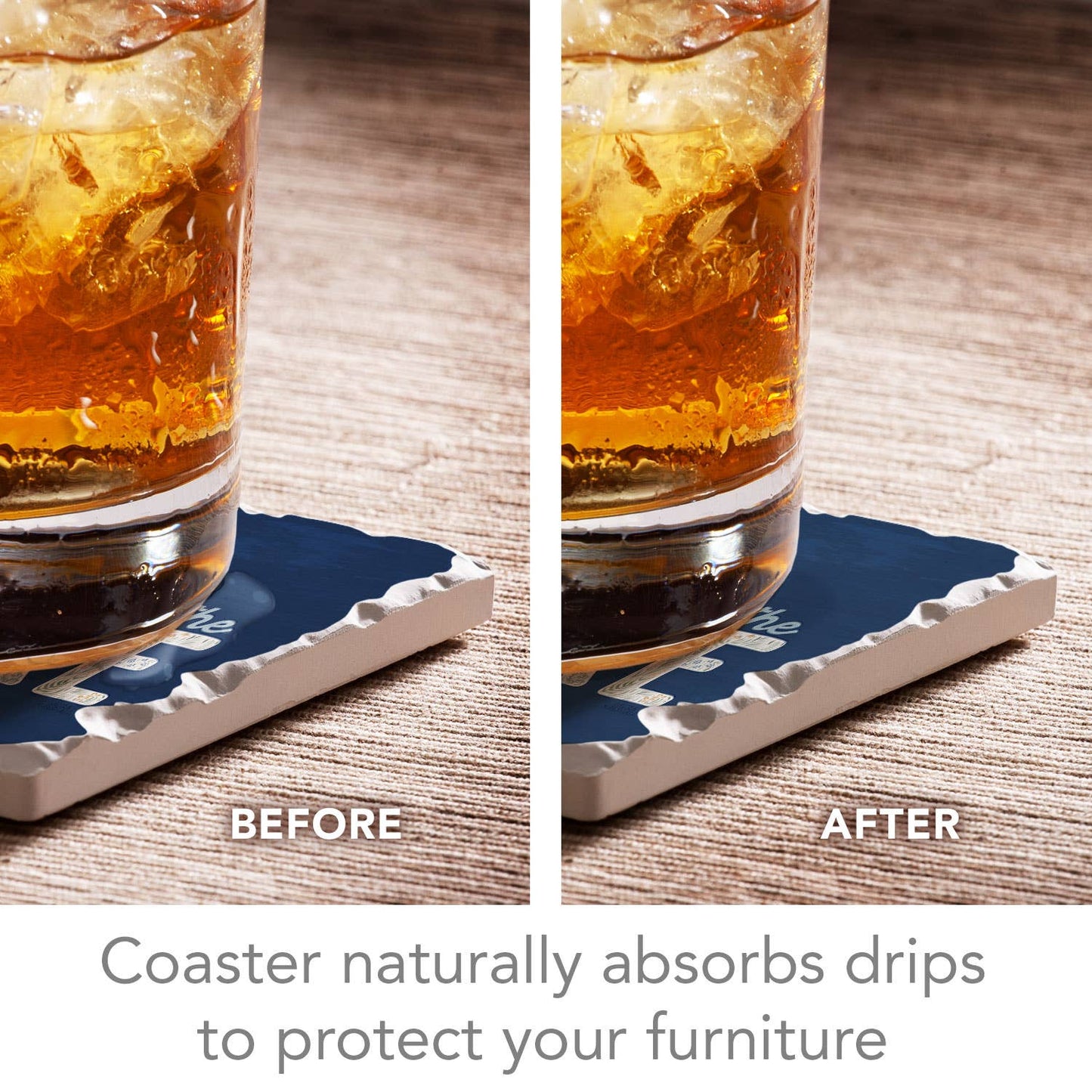 CounterArt/Highland Home/Thirstystone - "Lakeside Welcome" Single Tumbled Tile Coaster