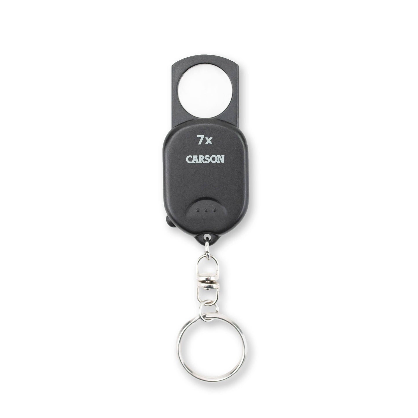 Carson - 7x, Pop-Up Retractable Aspheric Keychain Magnifying Glass