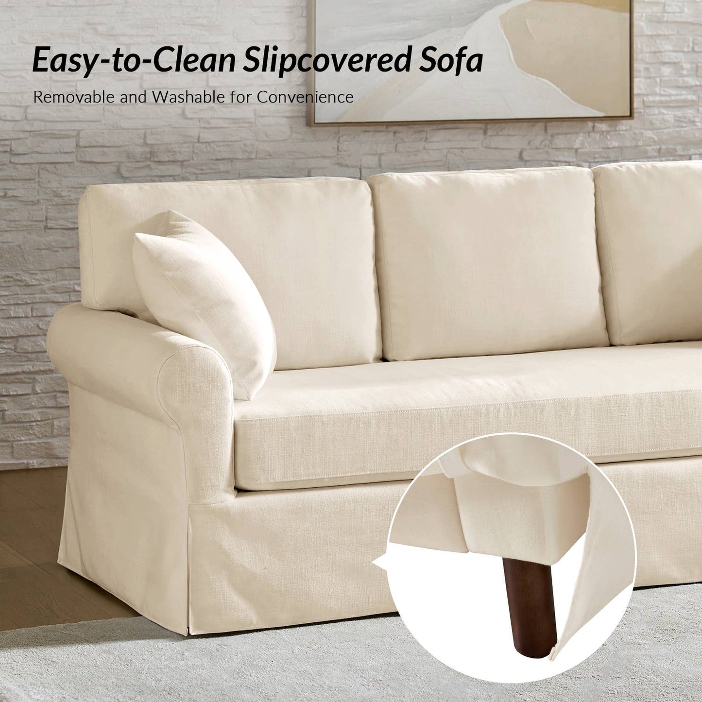 Karat Home - Enrico Slipcovered Sofa
