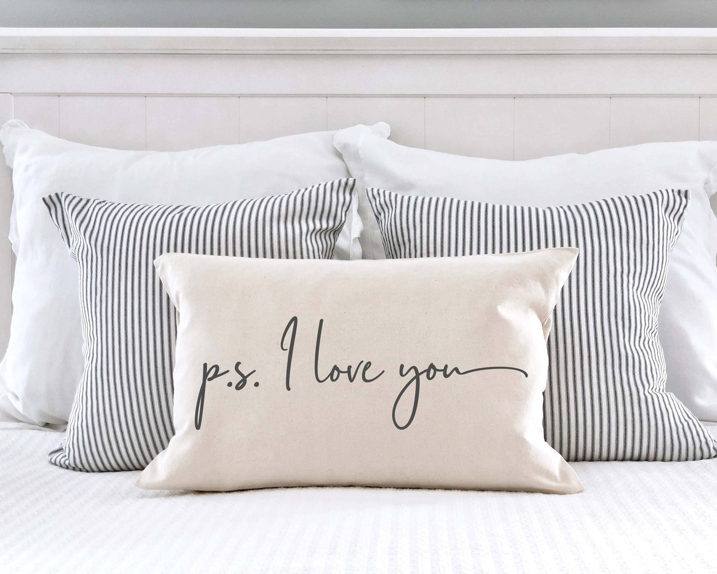 Cotton & Crate - P.S. I Love You Valentine's Day Pillow Cover 12x20 Inch