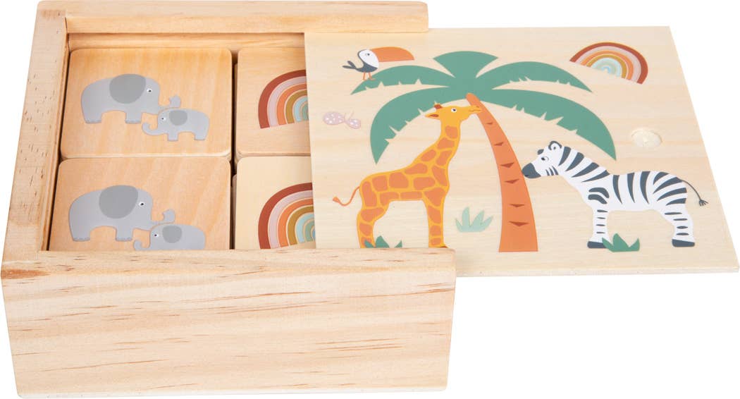 Hauck Toys - Small Foot Wooden Toys Safari Themed Memory Game