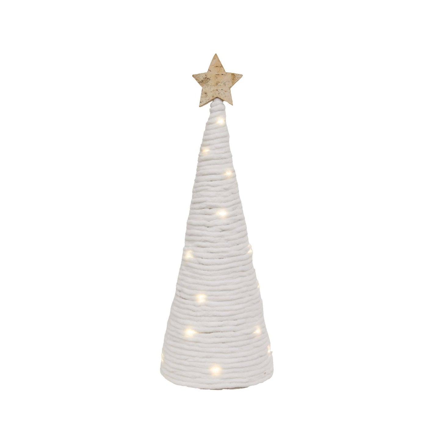 White Yarn Christmas Tree w/LED Lights, Large