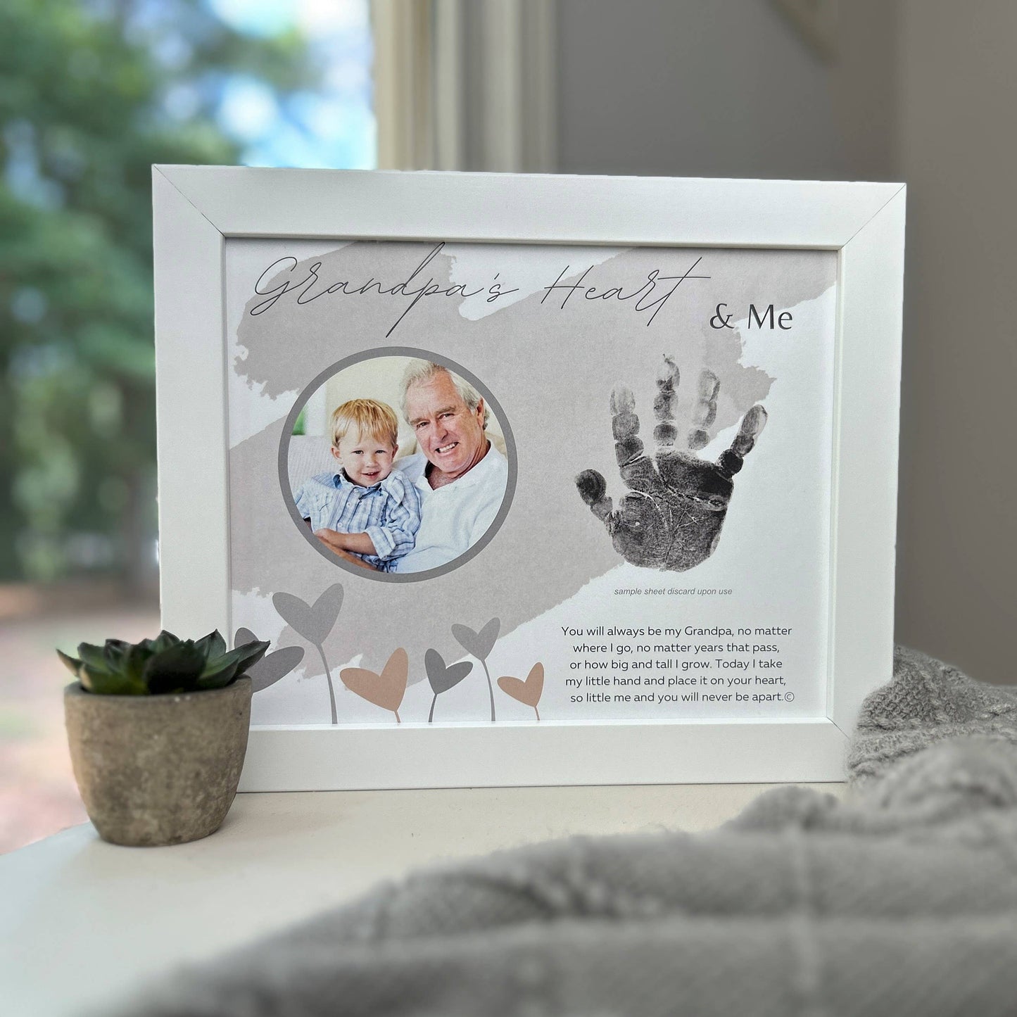 Grandpa Handprint Keepsake Frame: Heart and Me 4383