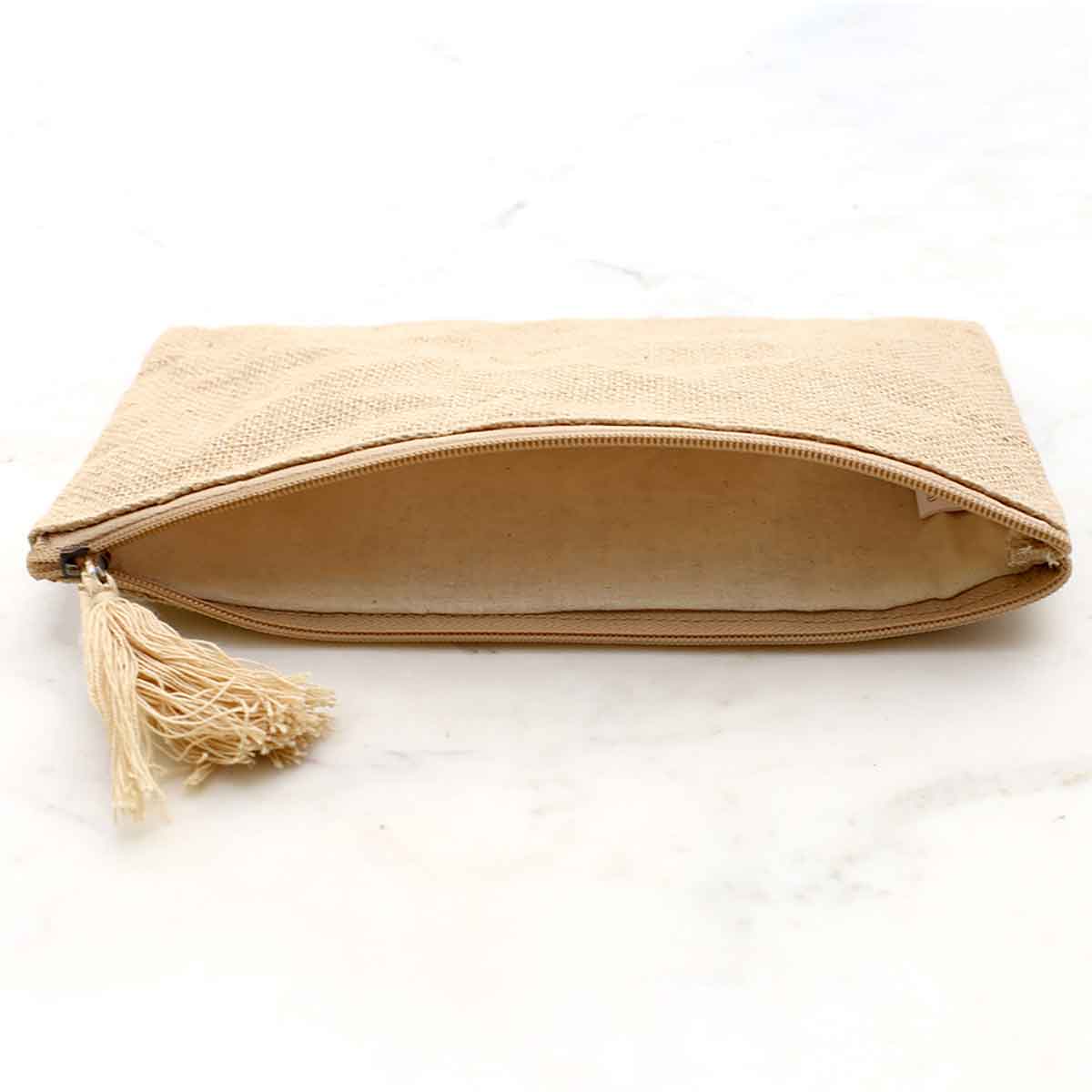 Jute Cosmetic Bag   Natural   10x6
