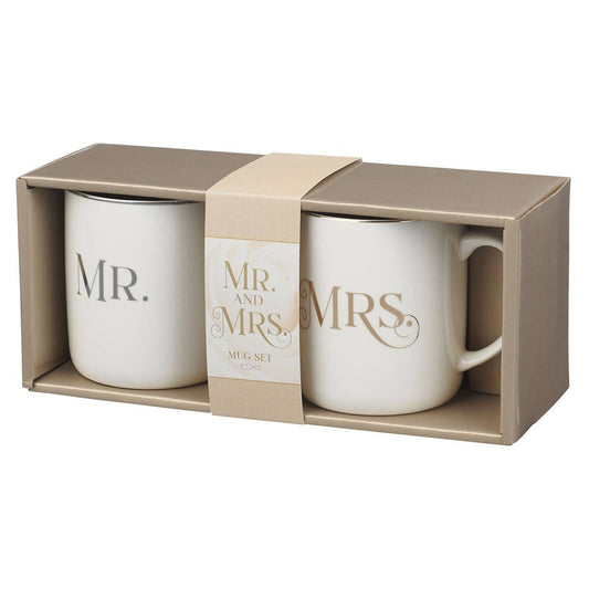 Christian Art Gifts - Mug Set 2pc Mr. & Mrs. 1 Cor. 13:4