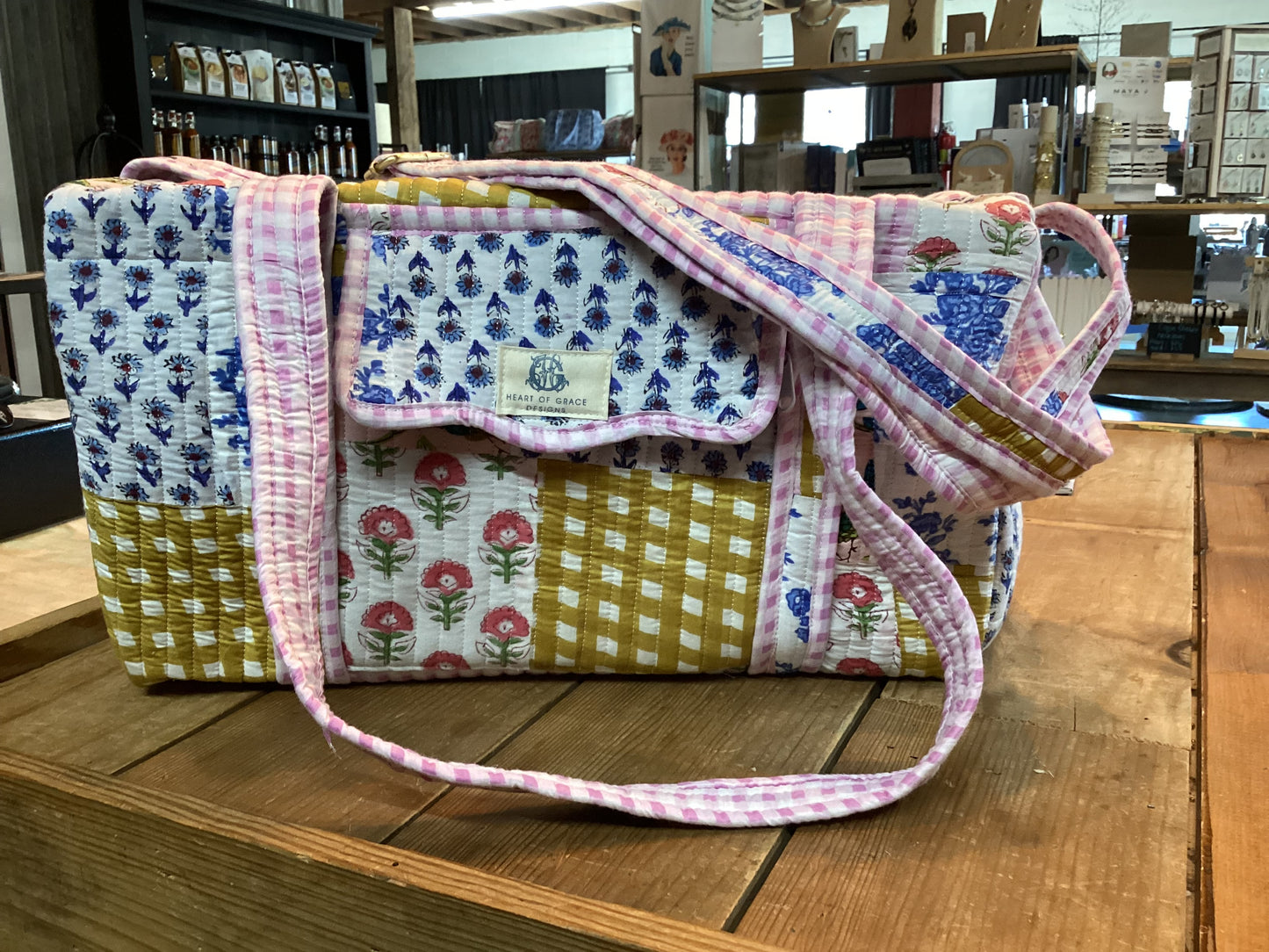 Quilted Weekender Duffle Bag by Heart of Grace