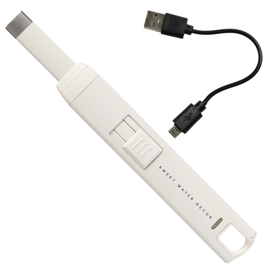 Sweet Water Decor - Slate White Large Rechargeable Electric Lighter