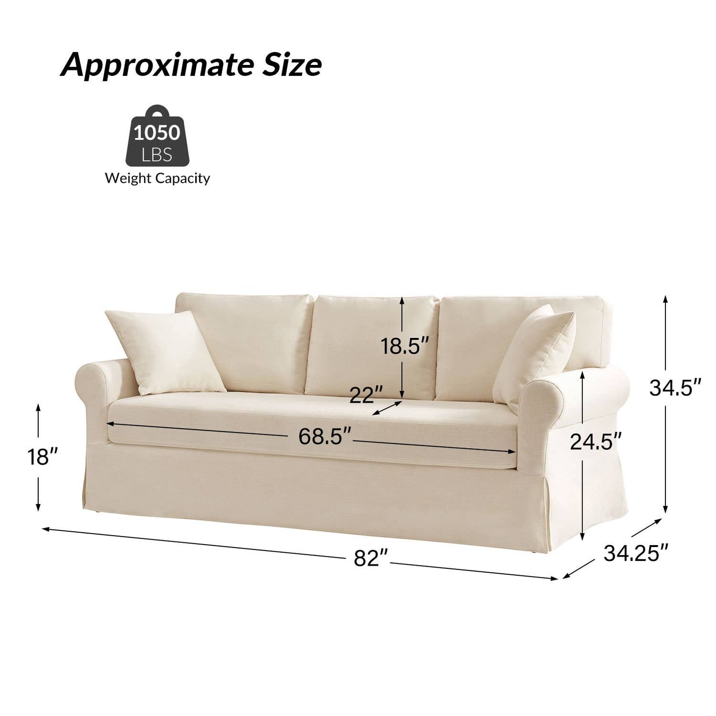 Karat Home - Enrico Slipcovered Sofa