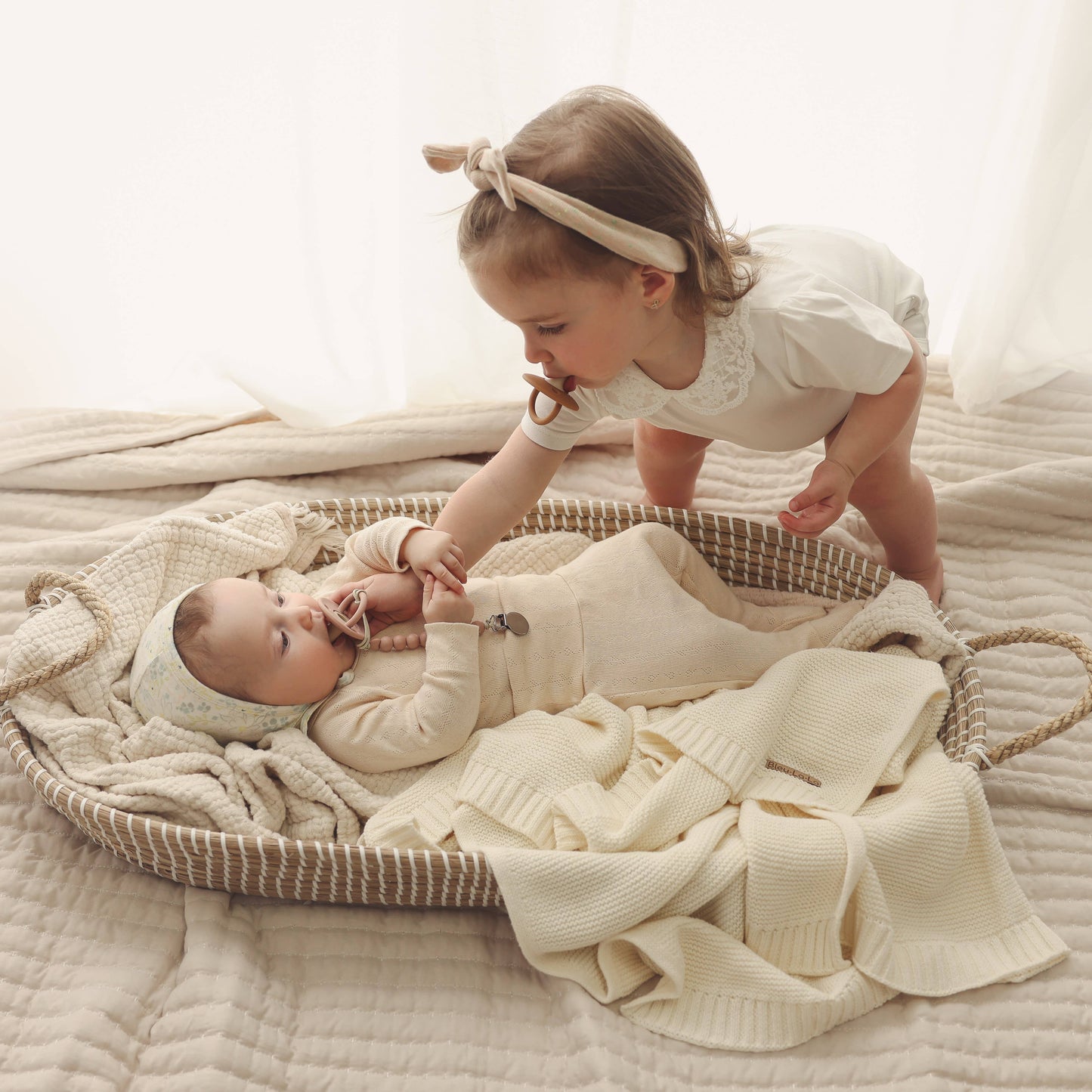 Bleu La La - 100% Organic Luxury Cotton Swaddle Receiving Baby Blanket