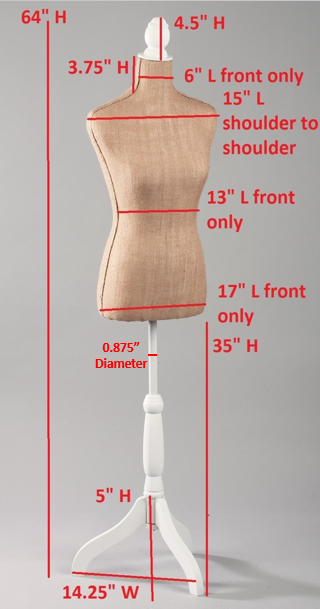 Tripar International - Linen & Burlap Floor & Tabletop Body Forms - Fiberglass