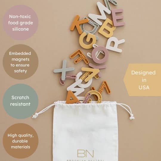 Brooklyn Neutral - Silicone Alphabet Magnets