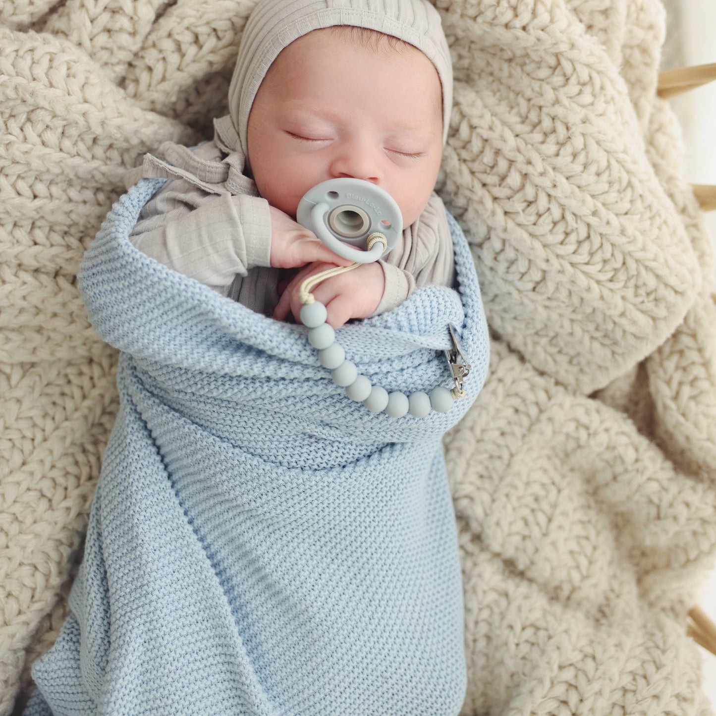 Bleu La La - 100% Organic Luxury Cotton Swaddle Receiving Baby Blanket