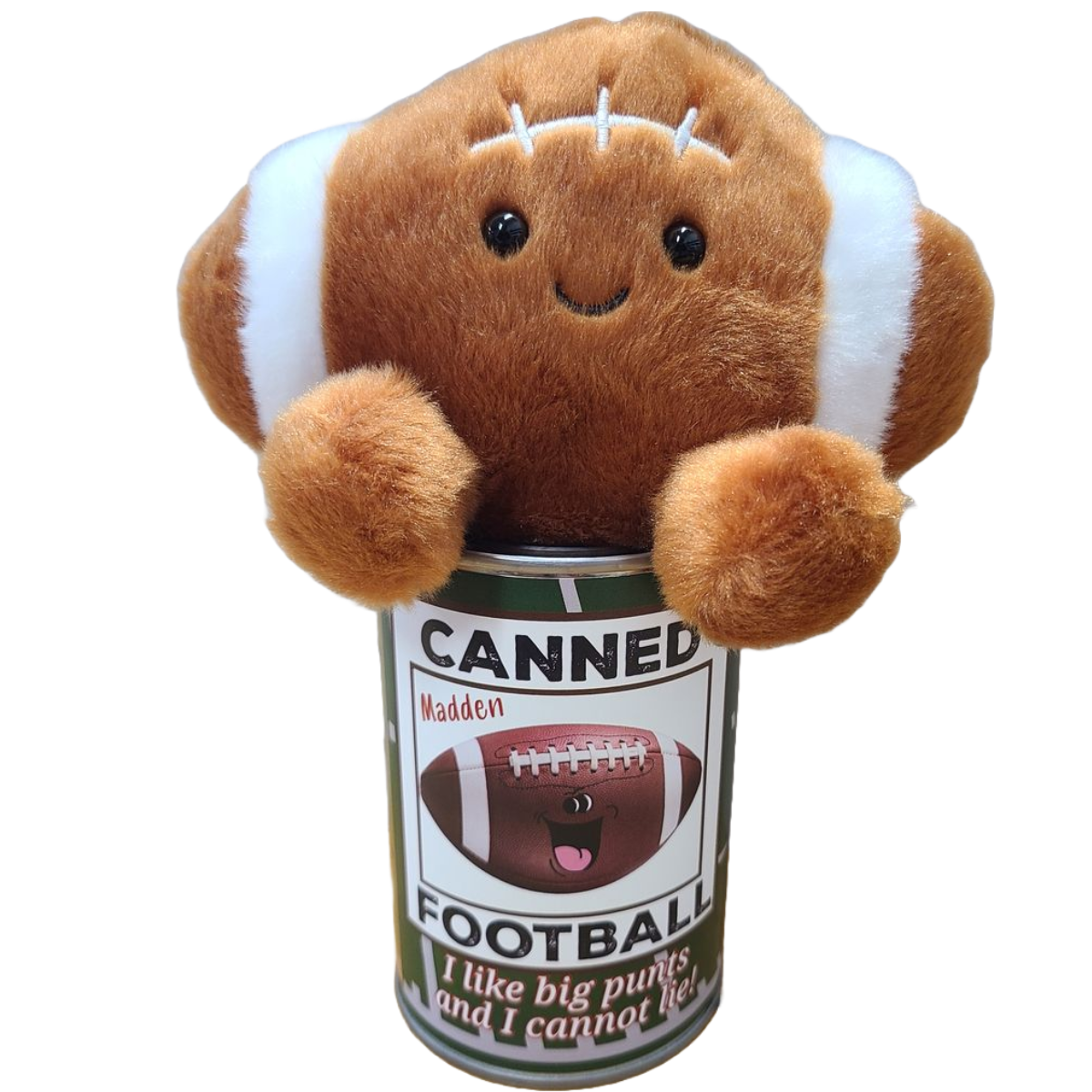 Canned Football | Stuffed Sports Plush in a Can w/Jokes