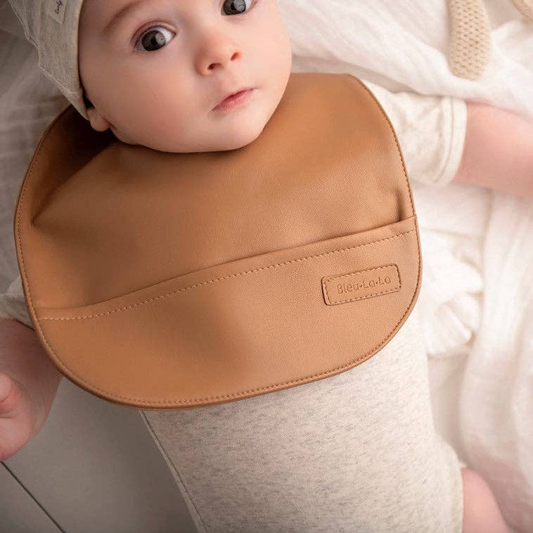 Bleu La La - Classic -Vegan leather bib 0-12 months