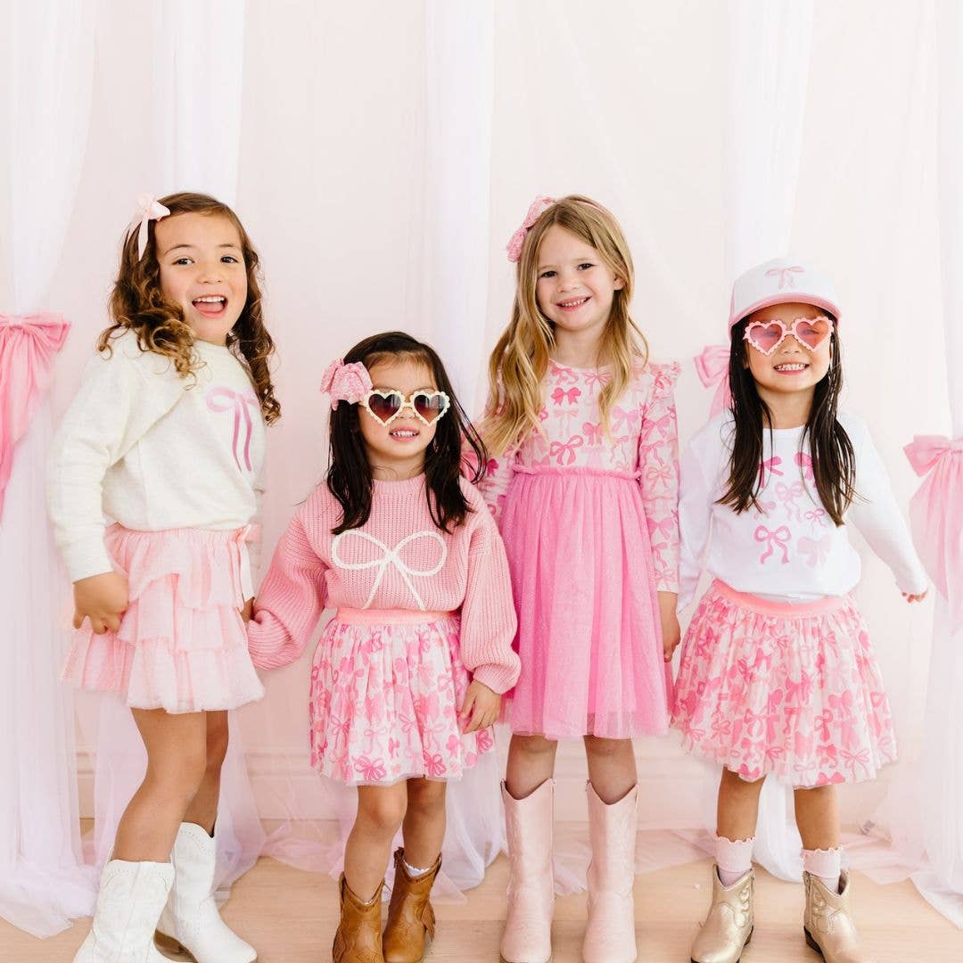 Sweet Wink - Bow Yarn Knit Sweater - Kids Sweaters - Girls Clothes