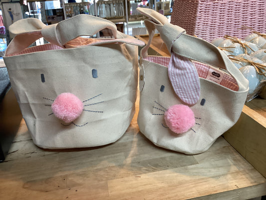 PINK BUNNY FACE EASTER BASKET