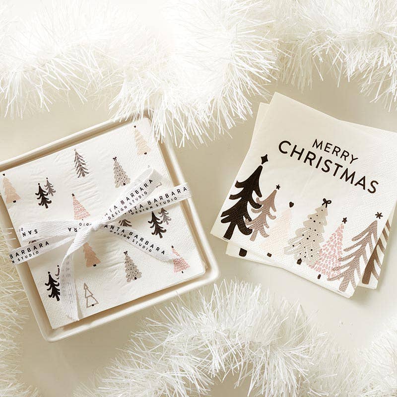 Santa Barbara Design Studio by Creative Brands - Cocktail Napkin - Merry Christmas Trees