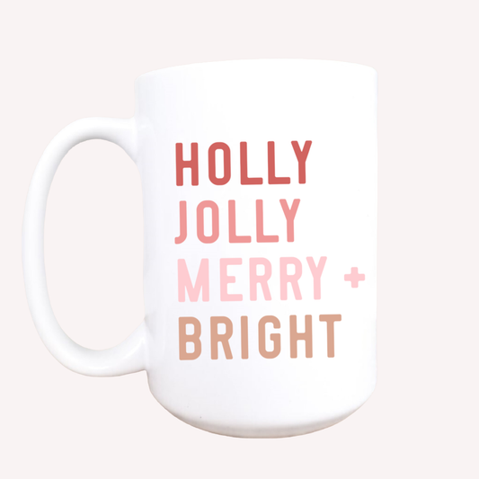 Mug and Mini - Holly jolly Christmas coffee mug, Christmas coffee mug