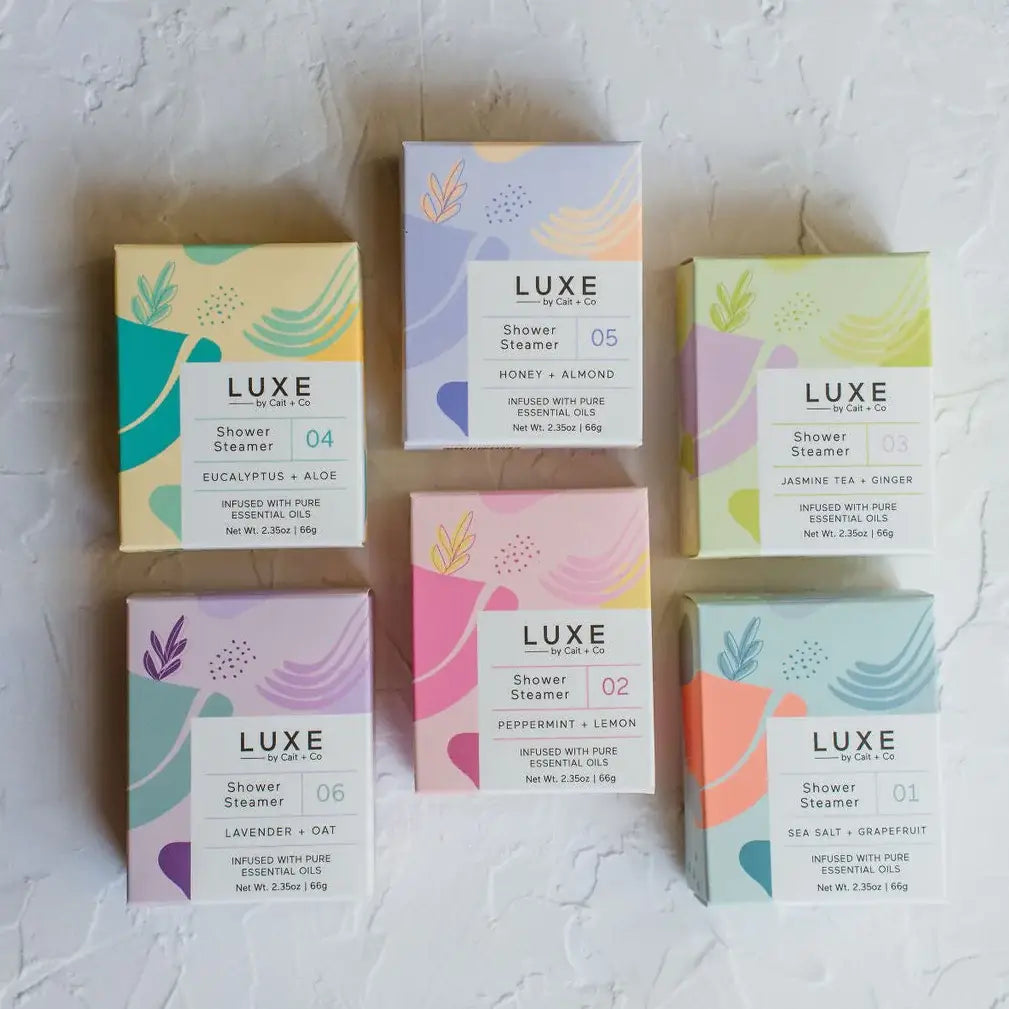 Cait + Co - Luxe Jasmine Tea + Ginger Shower Steamer Fizzy Bomb