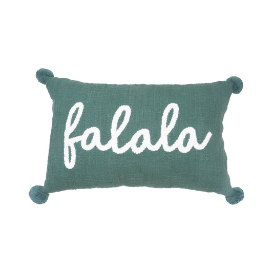 carol & frank - Christmas Falala Green Throw Pillow