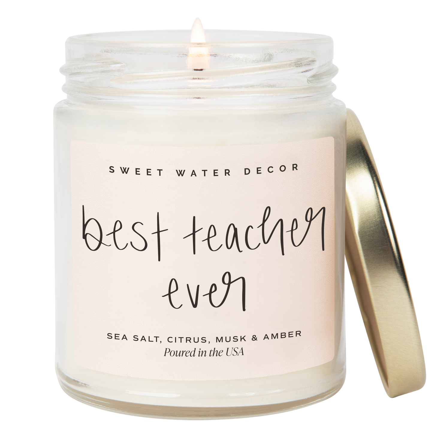 Sweet Water Decor - Best Teacher Ever 9 oz Soy Candle - Home Decor & Gifts