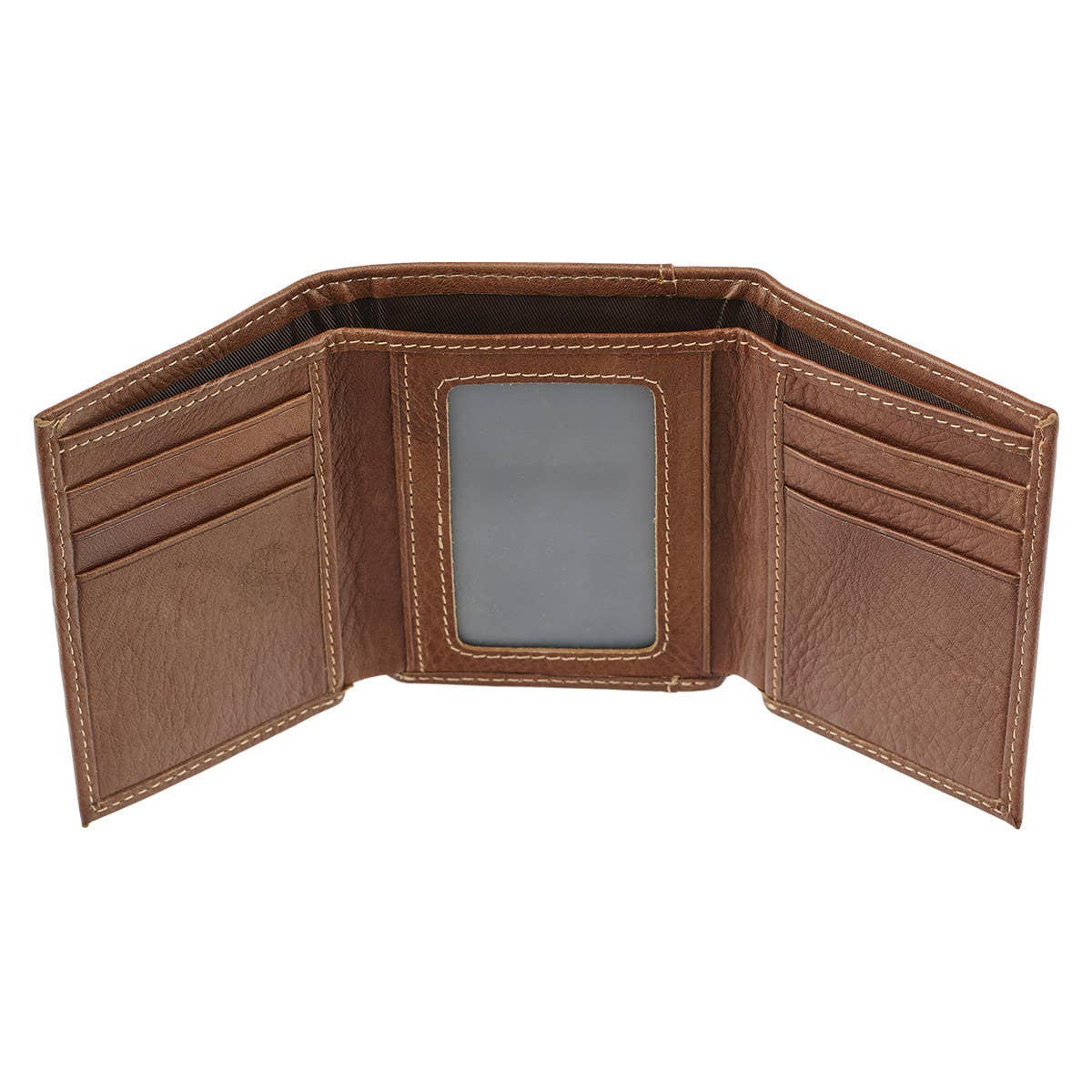 Christian Art Gifts - Wallet Leather Brown Ichthus Badge