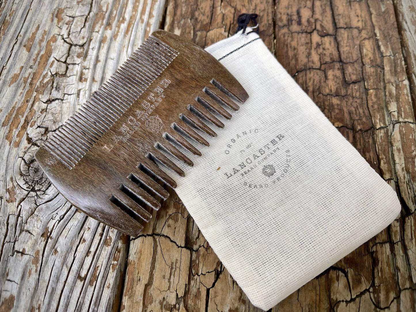 Lancaster Beard Company - Sandalwood Beard Comb With Muslin Bag