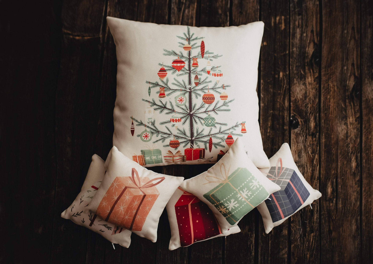 UniikPillows - Nordic Pine Christmas Tree | Throw Pillow | Thank you Gift | Teacher Gift | New Home Gift | Grandma Gift | Mom Gift | Rustic Farmhouse Decor