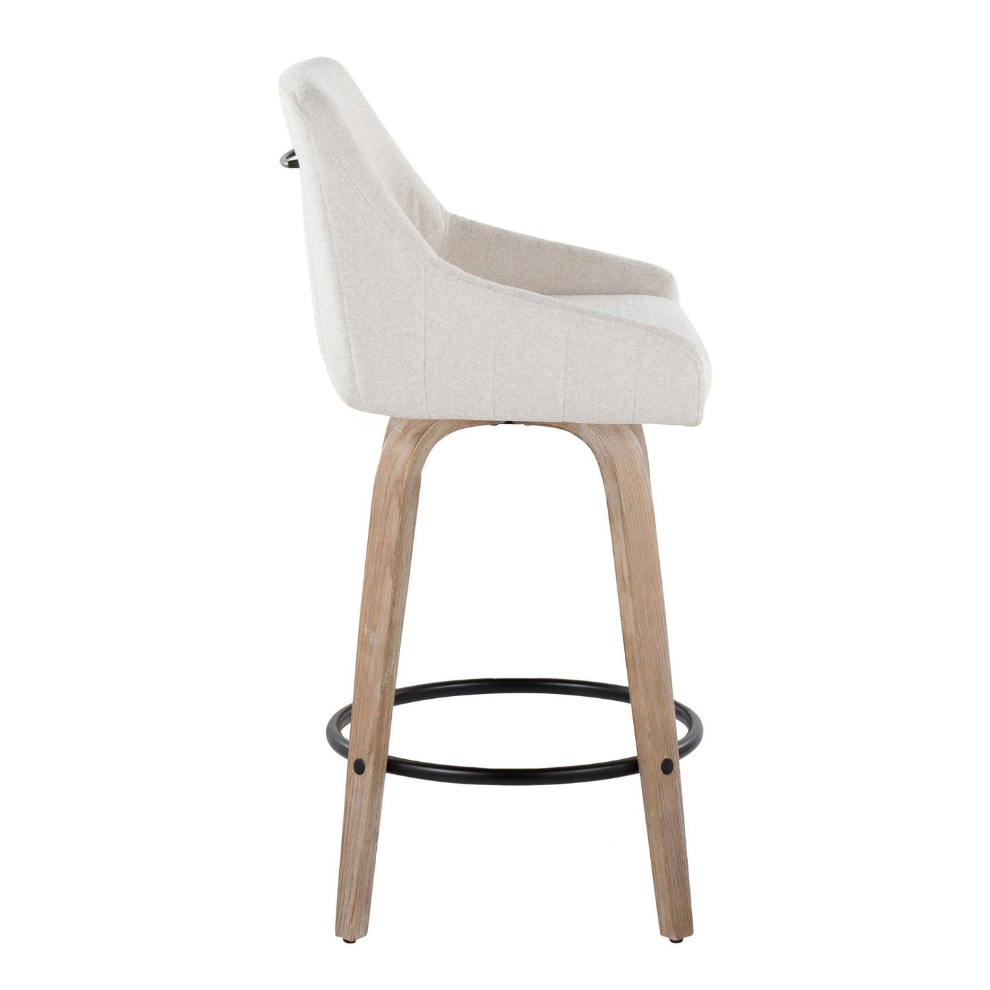 LumiSource and Grandview Gallery - Hannah 26" Fixed-Height Counter Stool WW - Set of 2