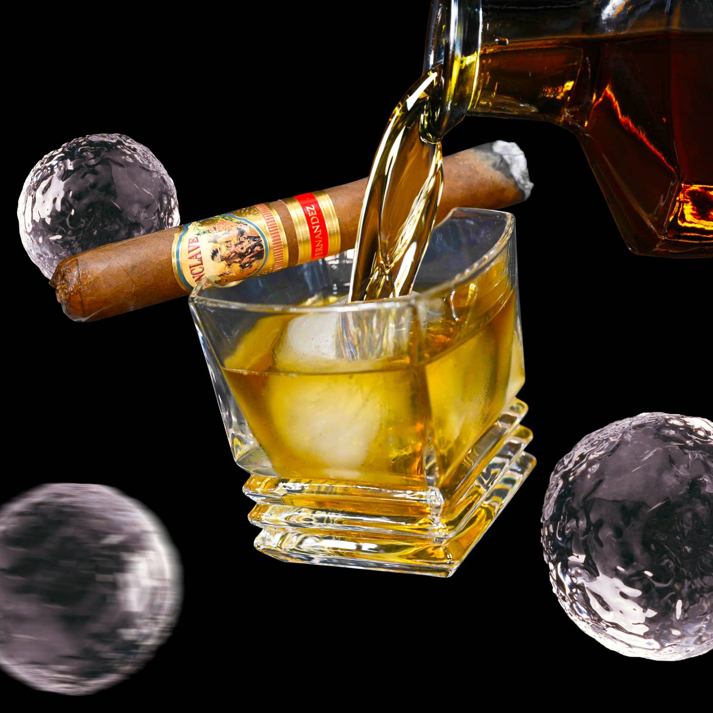 ThousandOaksBarrelCo. - Cigar Glass with Ice Ball Mold