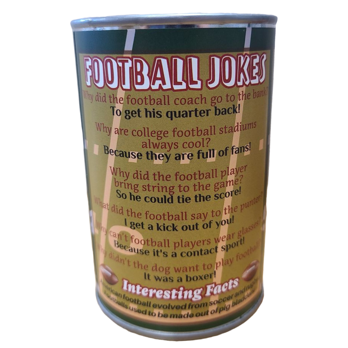 Canned Football | Stuffed Sports Plush in a Can w/Jokes