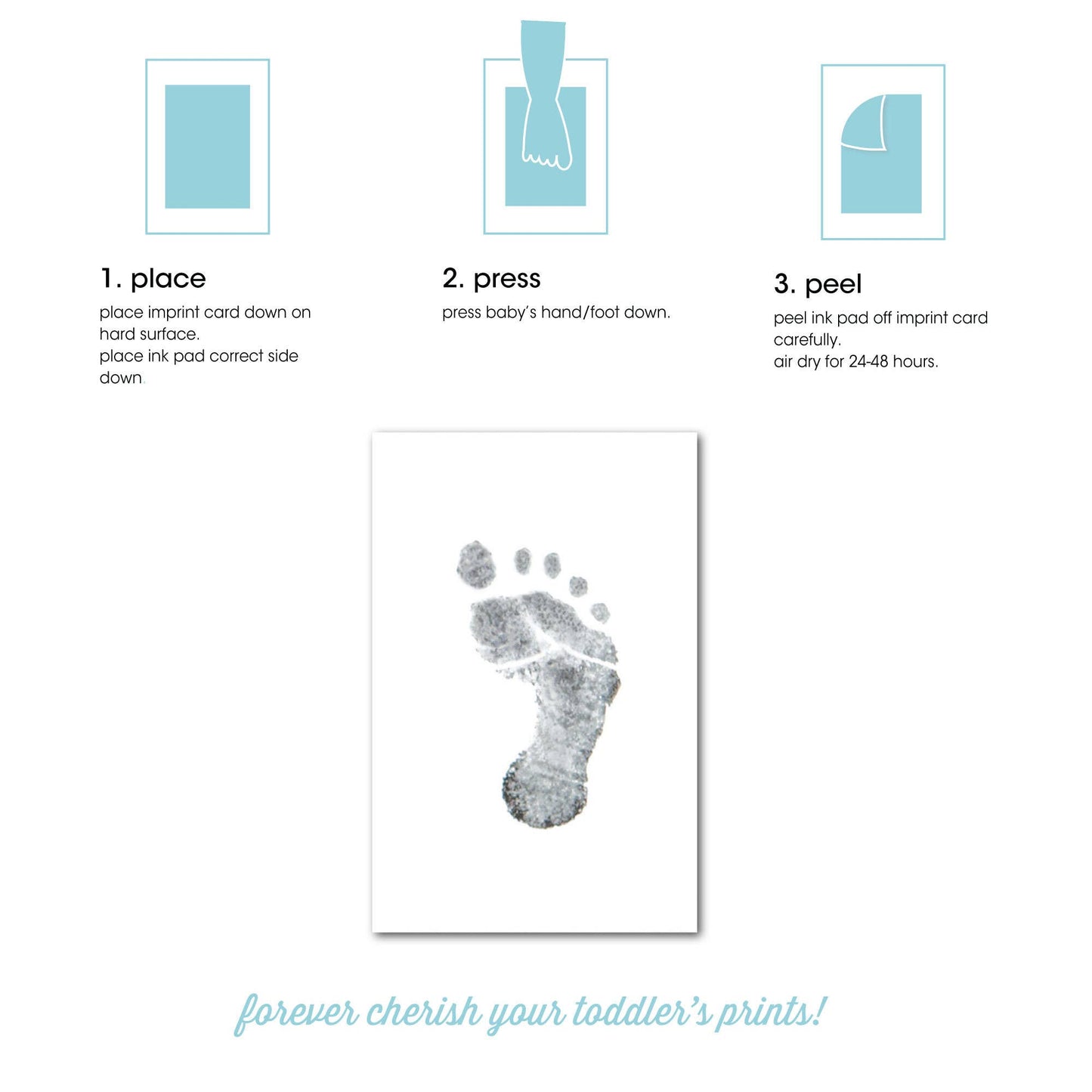 Pearhead - Baby Print Clean-Touch Ink Pad Kit, Medium/Large, Black