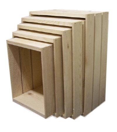 Poole & Sons Inc. - Slatted Wooden Nesting Crates 5 Piece (One Set)