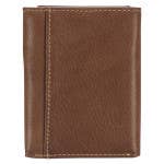 Christian Art Gifts - Wallet Leather Brown Ichthus Badge