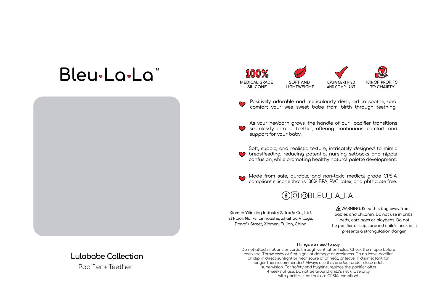 Bleu La La - Lulababe 2 Tone Pacifier