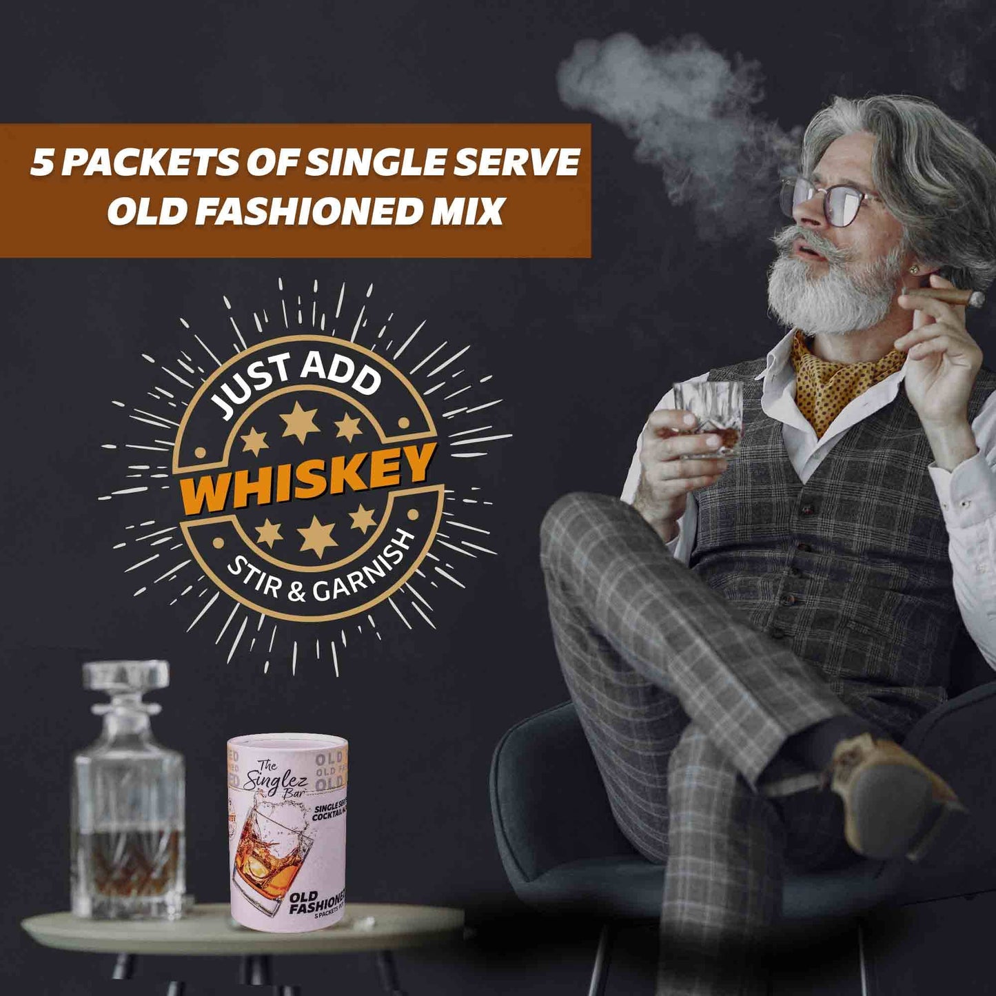 ThousandOaksBarrelCo. - Singlez Bar Old Fashioned- 5-Pack Single Serve Mixers