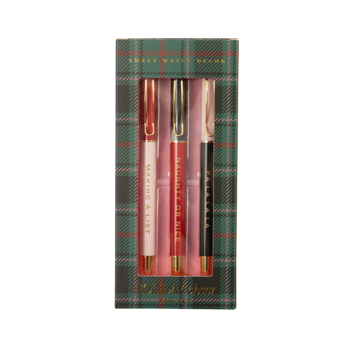 Sweet Water Decor - *NEW* Holiday Cheer Metal Pen Set - Stocking Stuffers, Gifts